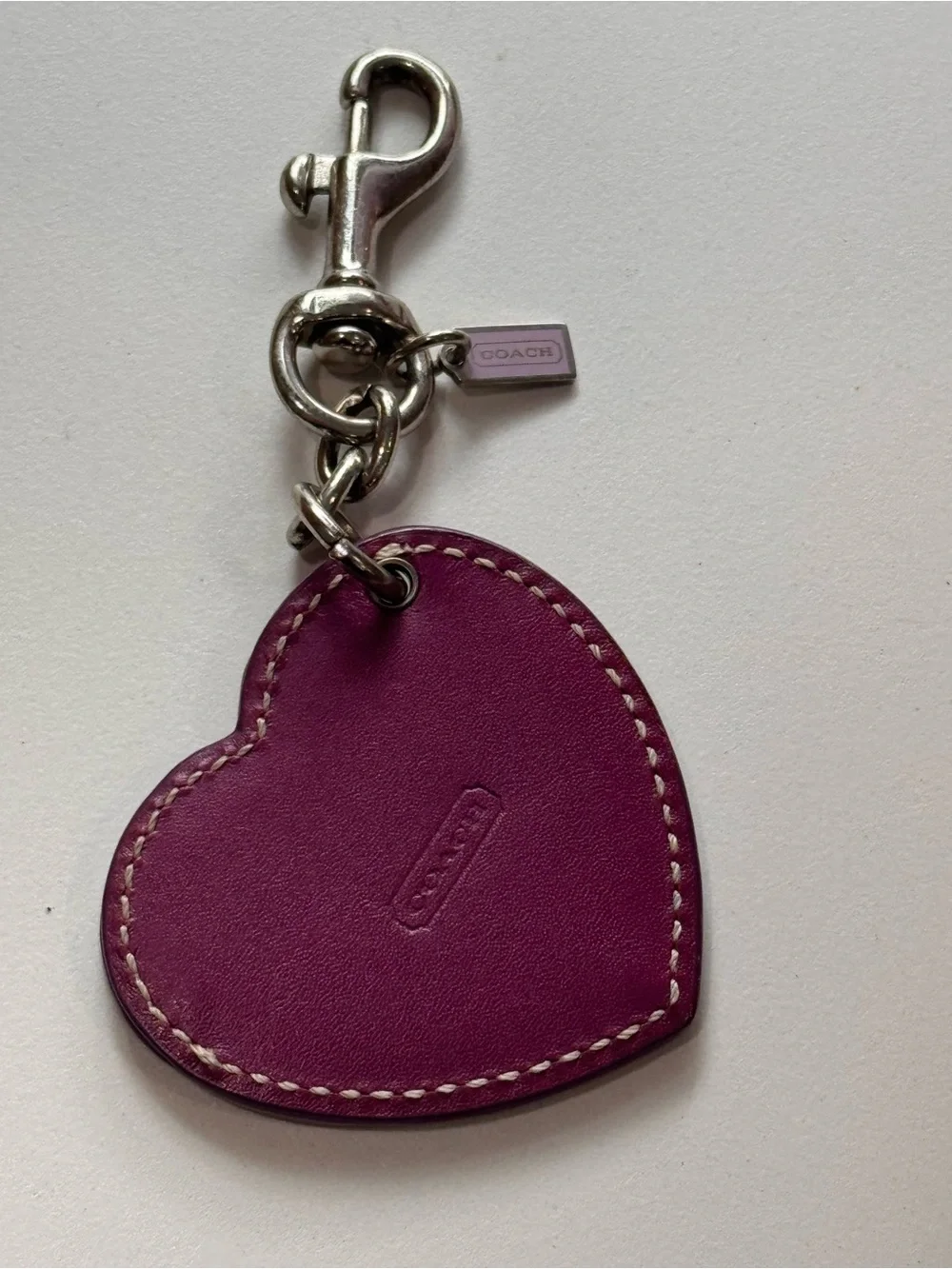 Coach Photo Frame Magenta & Purple Heart Keychain Charm Y2K